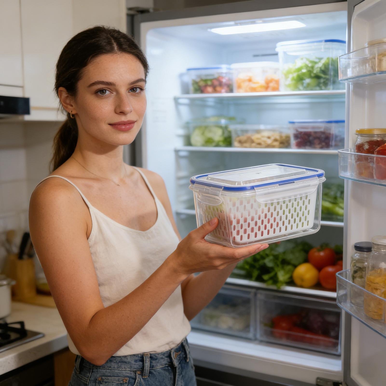 Food Storage With Colander - Container de Armazenamento de Alimentos 4