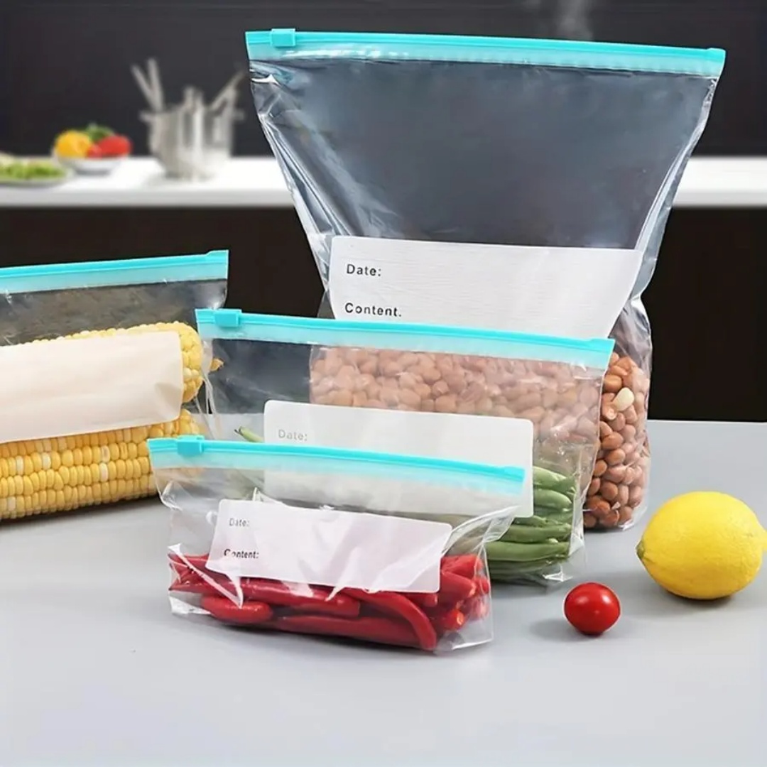Food Storage Essentials - 60 sacos reutilizáveis para geladeira, sacos