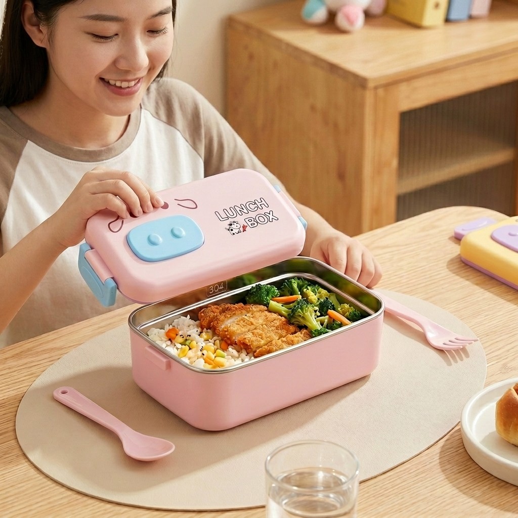 Caixa Bento de Aço Inoxidável  - Food Storage With Scoop avaliação e preço